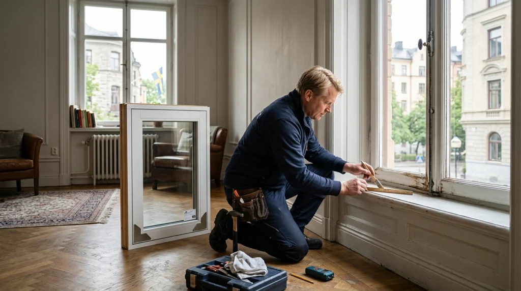 Fönsterbyte eller renovering i en äldre Stockholmsfastighet