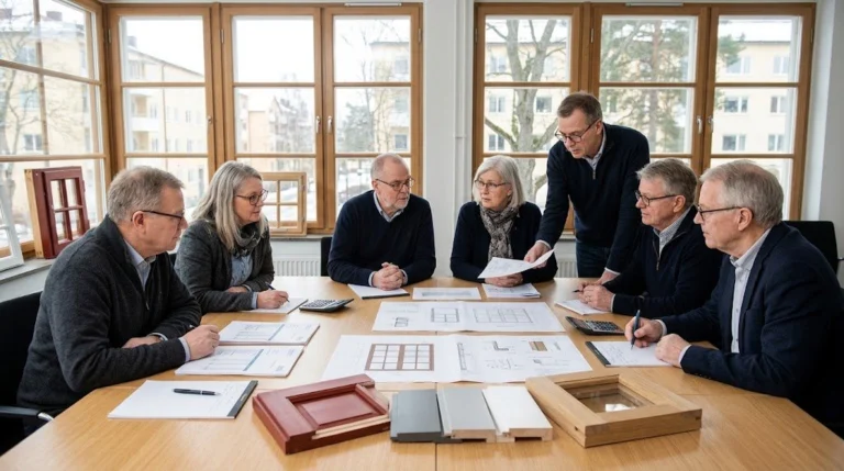 BRF-styrelse som jämför offerter för fönsterrenovering