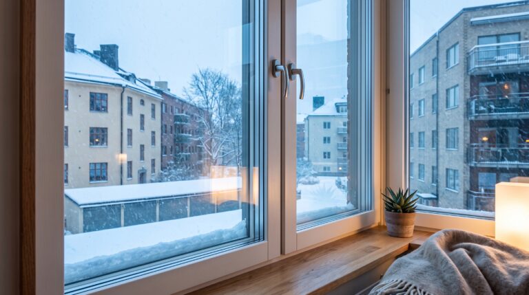 Illustration för energieffektiva fonster u varde