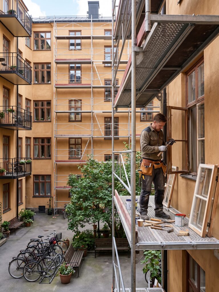 Illustration för fönsterrenovering för BRF